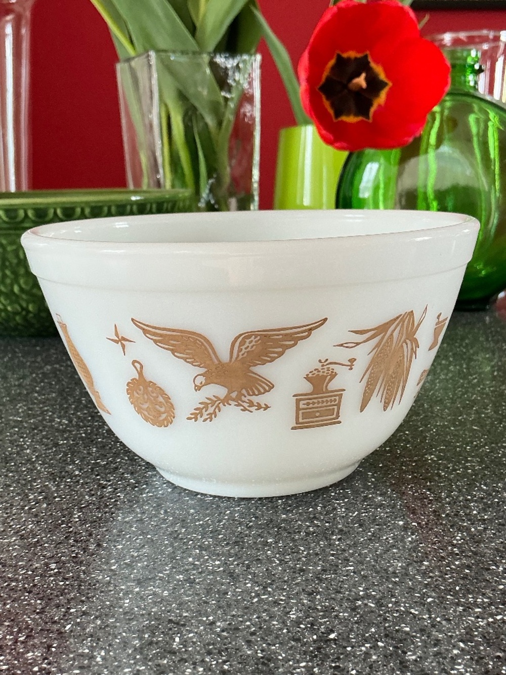Pyrex Early American Vintage Bowl Glass #401 1 1/2 Pint - Picture 1 of 16